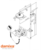 COLUMNA DUCHA TERMOSTATICA DIKARA DAMIXA MEDIDAS